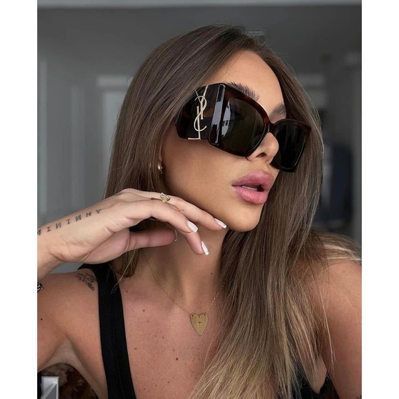 NEW Saint Laurent SLM119 Blaze Brown Sunglasses - Picture 1 of 8